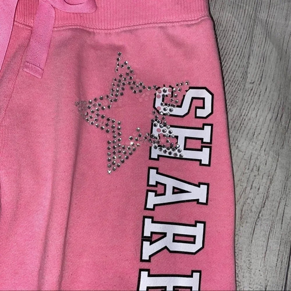 Justice pink sweatpants w/rhinestones size 10 girl